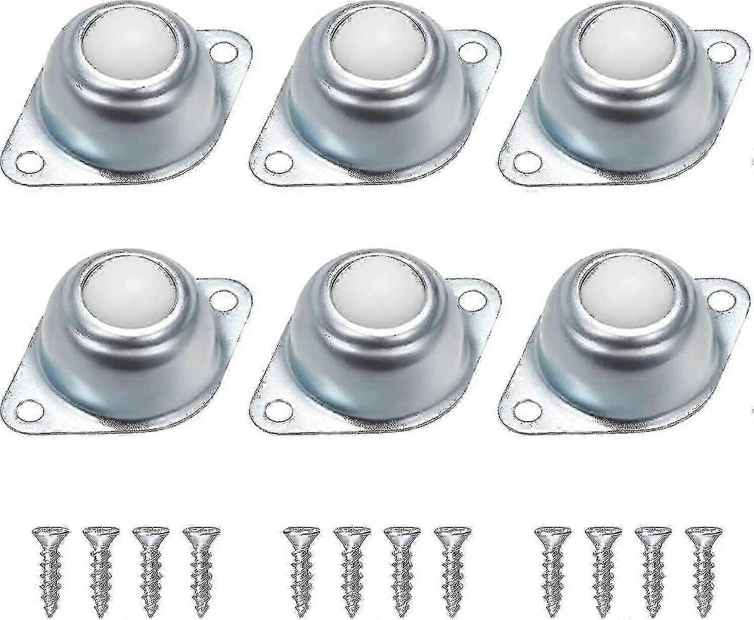 6 Pcs Ball Caster Wheels with Screws