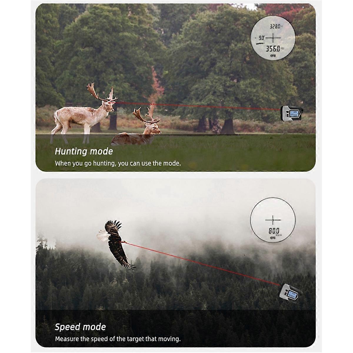 ゴルフ用レーザー距離計 ハンティング用 充電式 1200m～650m 傾斜調整可能 フラッグロック 振動式レーザー距離計