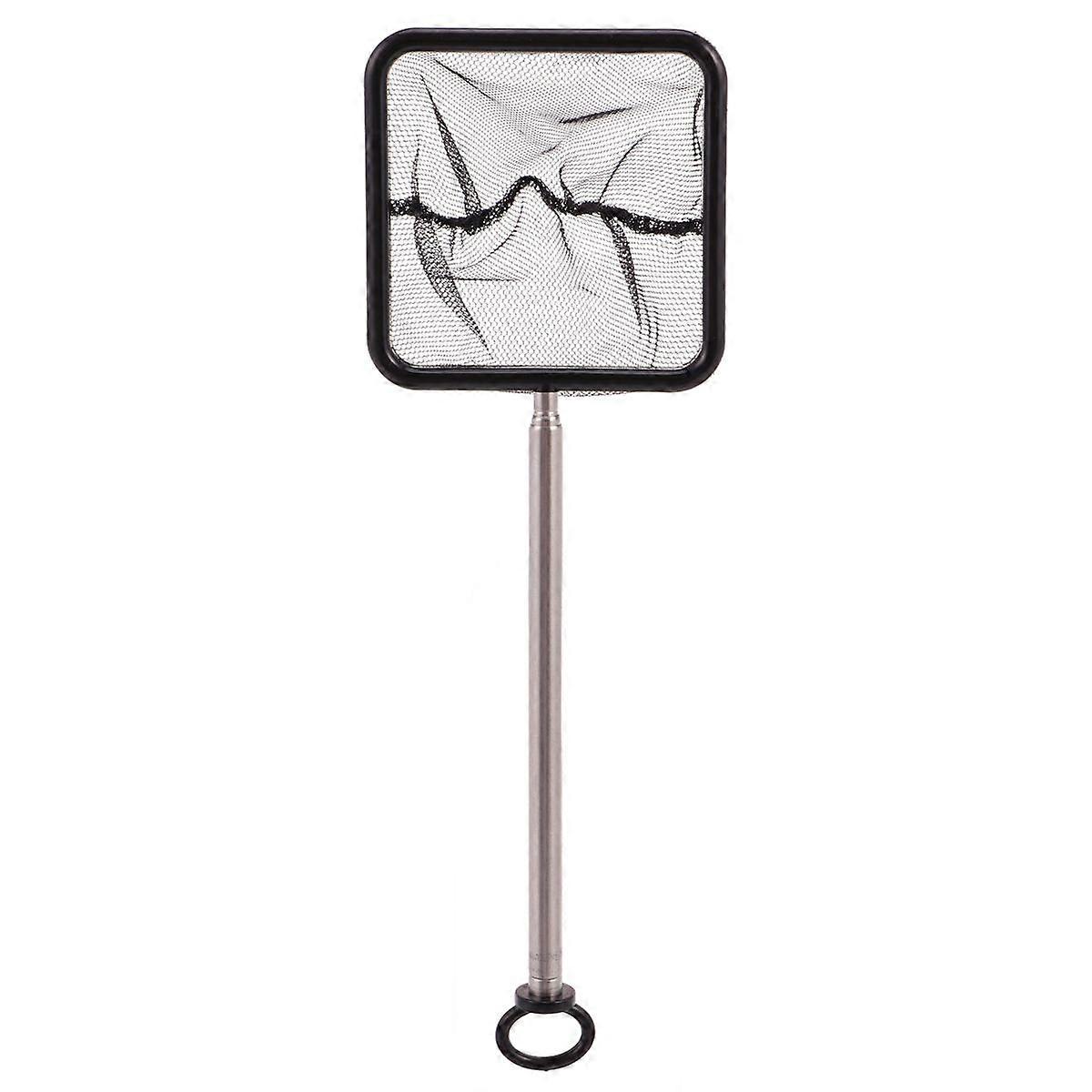 Mesh Fish Tank Net with Long Handle Telescopic Fine Mesh Fishnet with Extendable 21-40cm Long Handle for Aquarium Lakes Ponds Fish Tank (7x7cm)