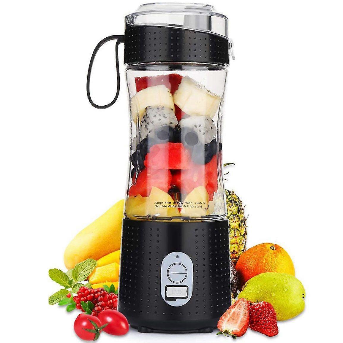 Portable Blender, Rechargeable Personal Blender for Shakes  Smoothies, Small Mini Fruit Juicer Mixer with 4000mAh Battery, 6 3D Blades  380ML for Camp