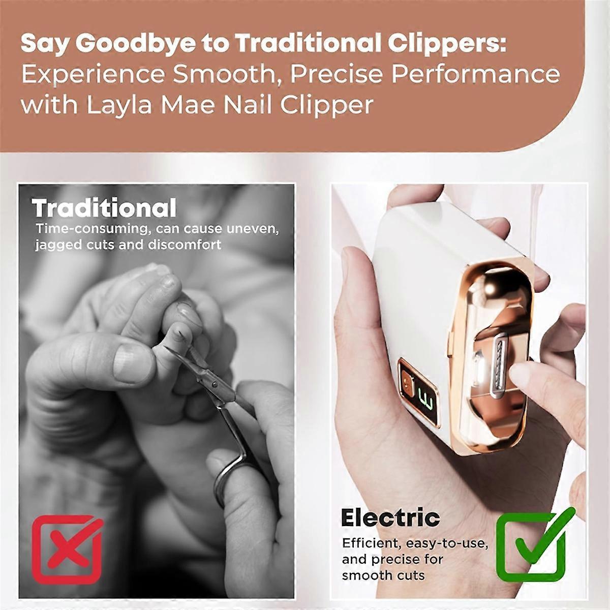 Automatic Electric Nail Clipper Trimmer Rechargeable Battery