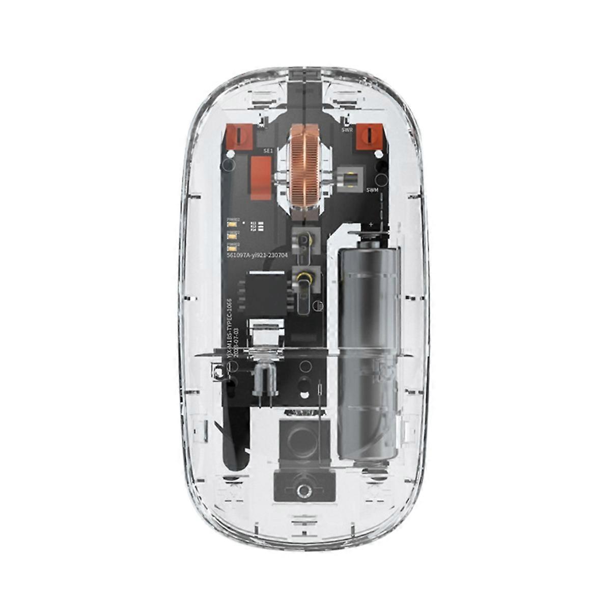 Transparent 2400DPI Bluetooth Mouse Orange, Rechargeable