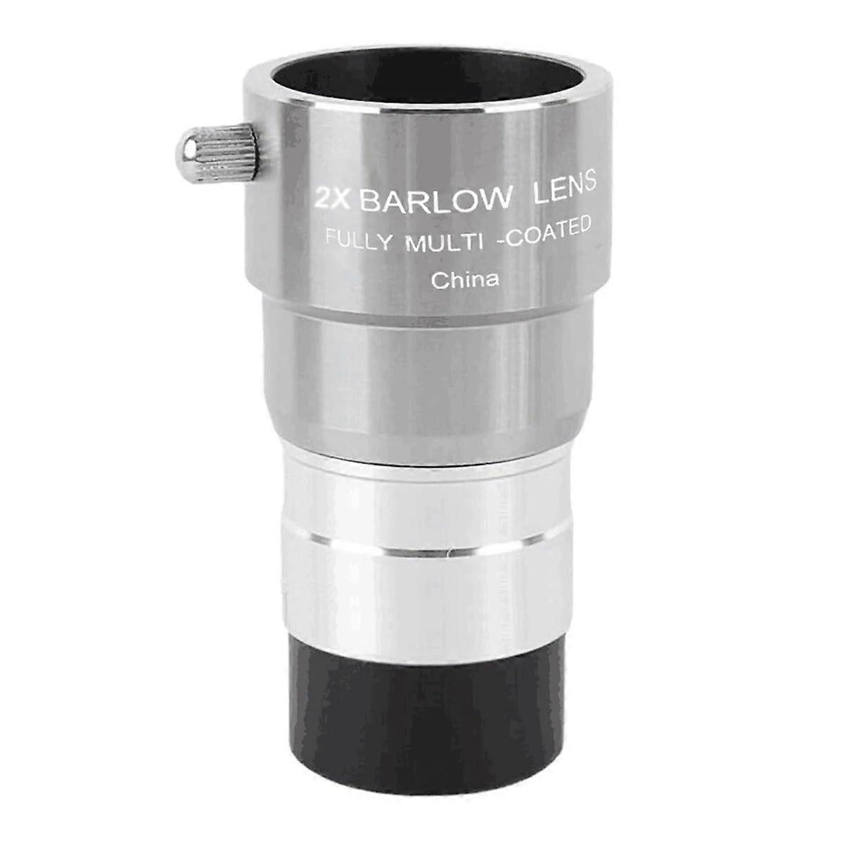 Metal 2X Barlow Lens Extender Telescope 1.25 Inch 31.7mm Eyepiece Universal Lens Adapter Double Format