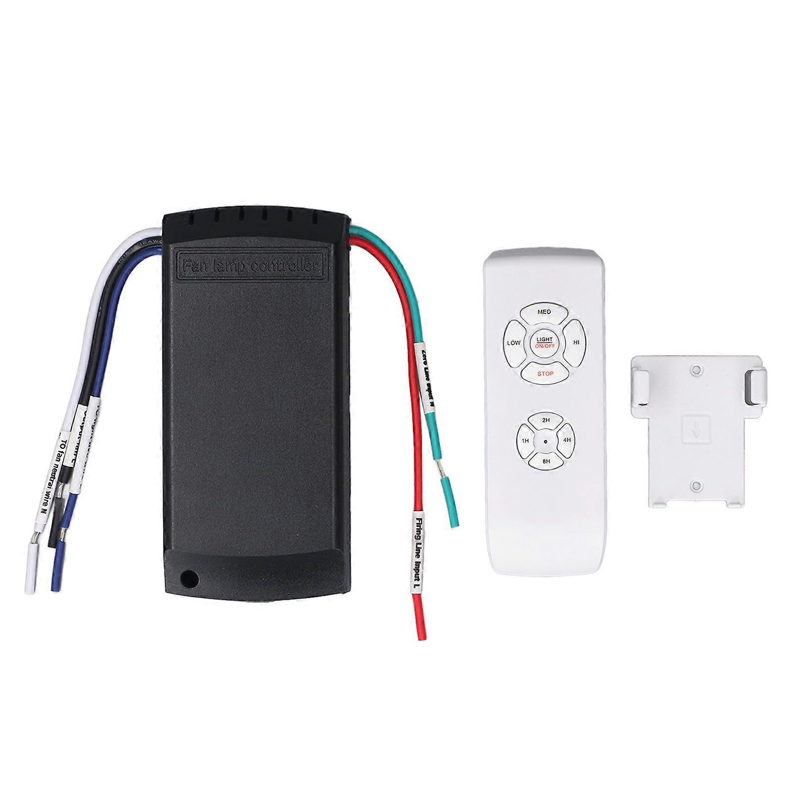 Ceiling Fan Lamp Remote Control 10m Range 3 Speeds Control 4 Timers Fan Light Remote Kit