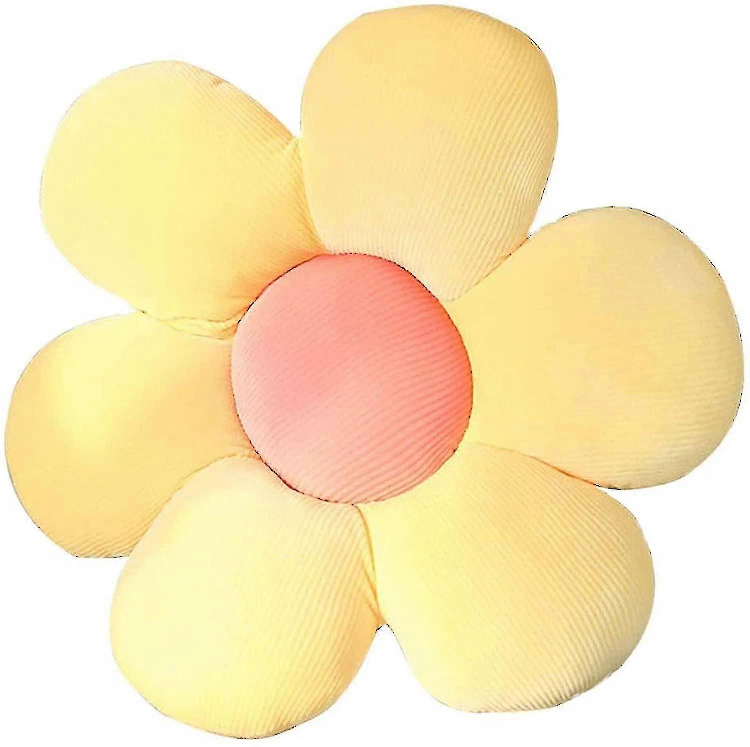 Blomstergulv pude siddepude, daisy solsikke gulv pude stol tilbage pude (gul)