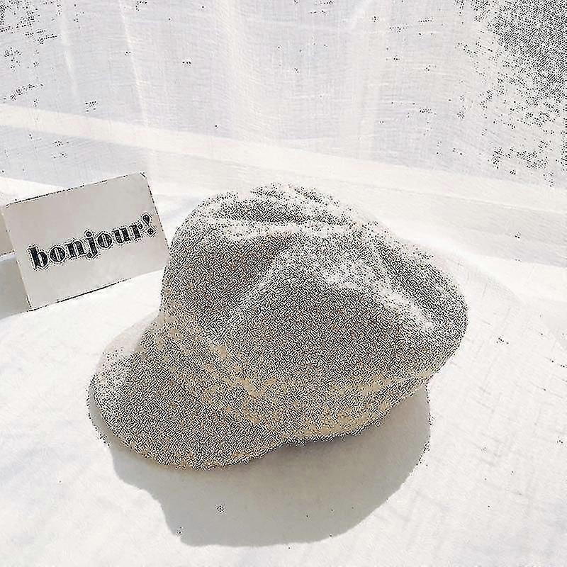 Winter Octagonal Beret Fleece Wool Classic Hat