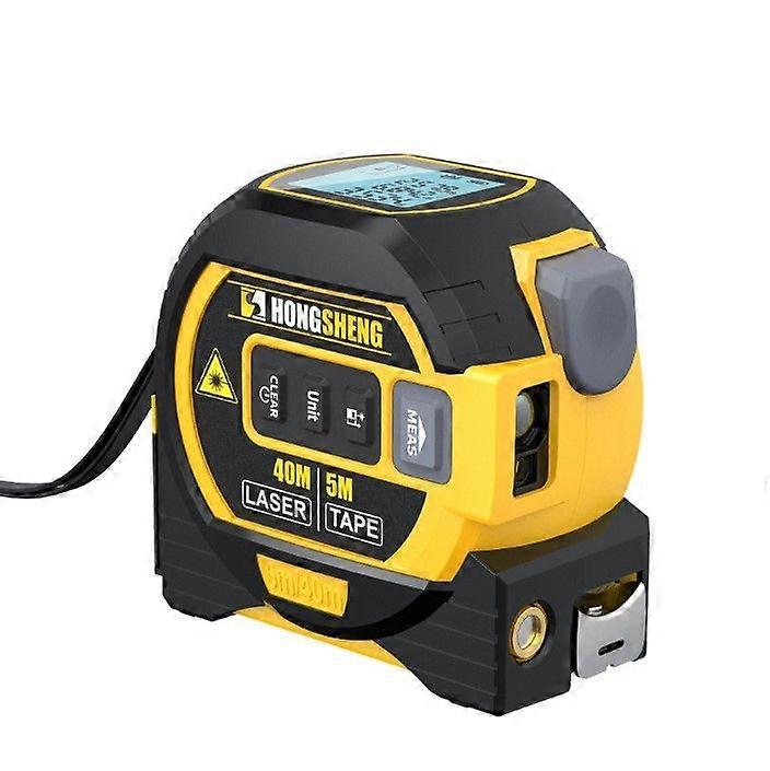 3 in 1 Laser Rangefinder 5M Tape Measure Ruler LCD Display with Backlight Distance Meter Building Measurement Device
