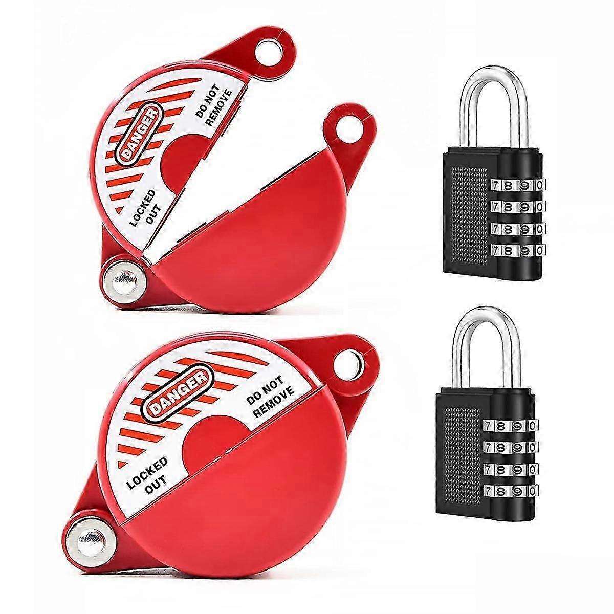 2Pack Gate Valve Lockout Device with Coded Lock for 1 to 2-1/2In Gate Valve Handles Gate Valve Lock