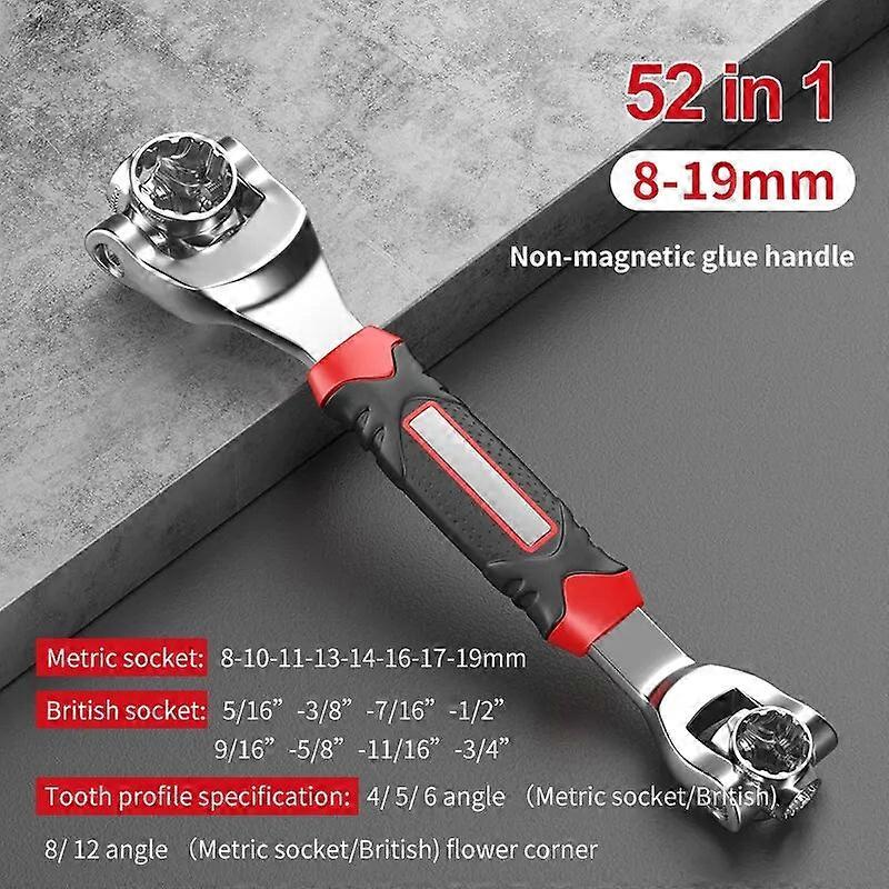 52 In 1 Tools Socket Works Universal Ratchet Wrench
