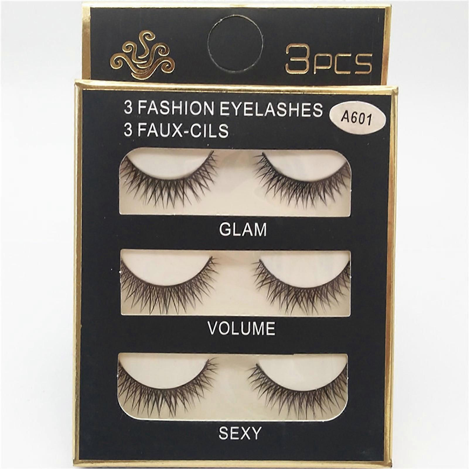 3 Pairs Handcraft False Eyelashes Fluffy Volume Long Thick Lashes