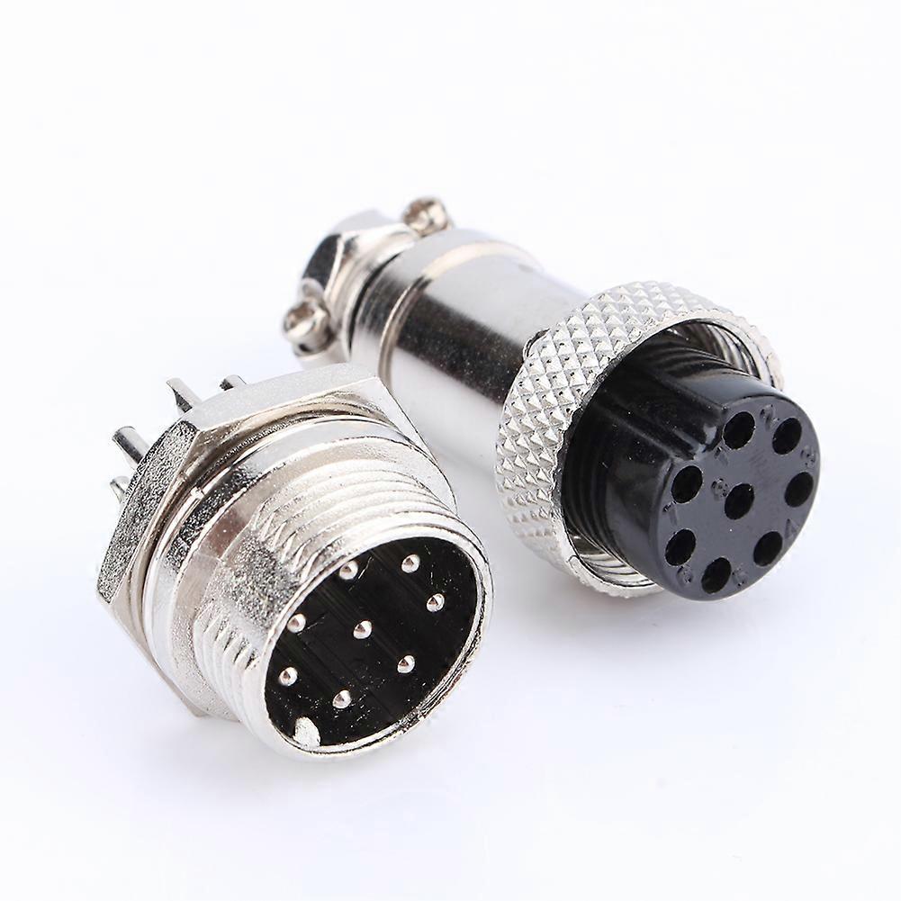 1 set GX16 8 pin screw type aviation electrical plug connectors,