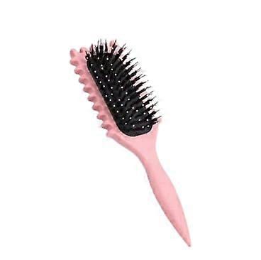 Massage Hair Brush for Tangle-Free Detangling, Air Cushion Comb for Salon and Barber Use, Streak Pink Color