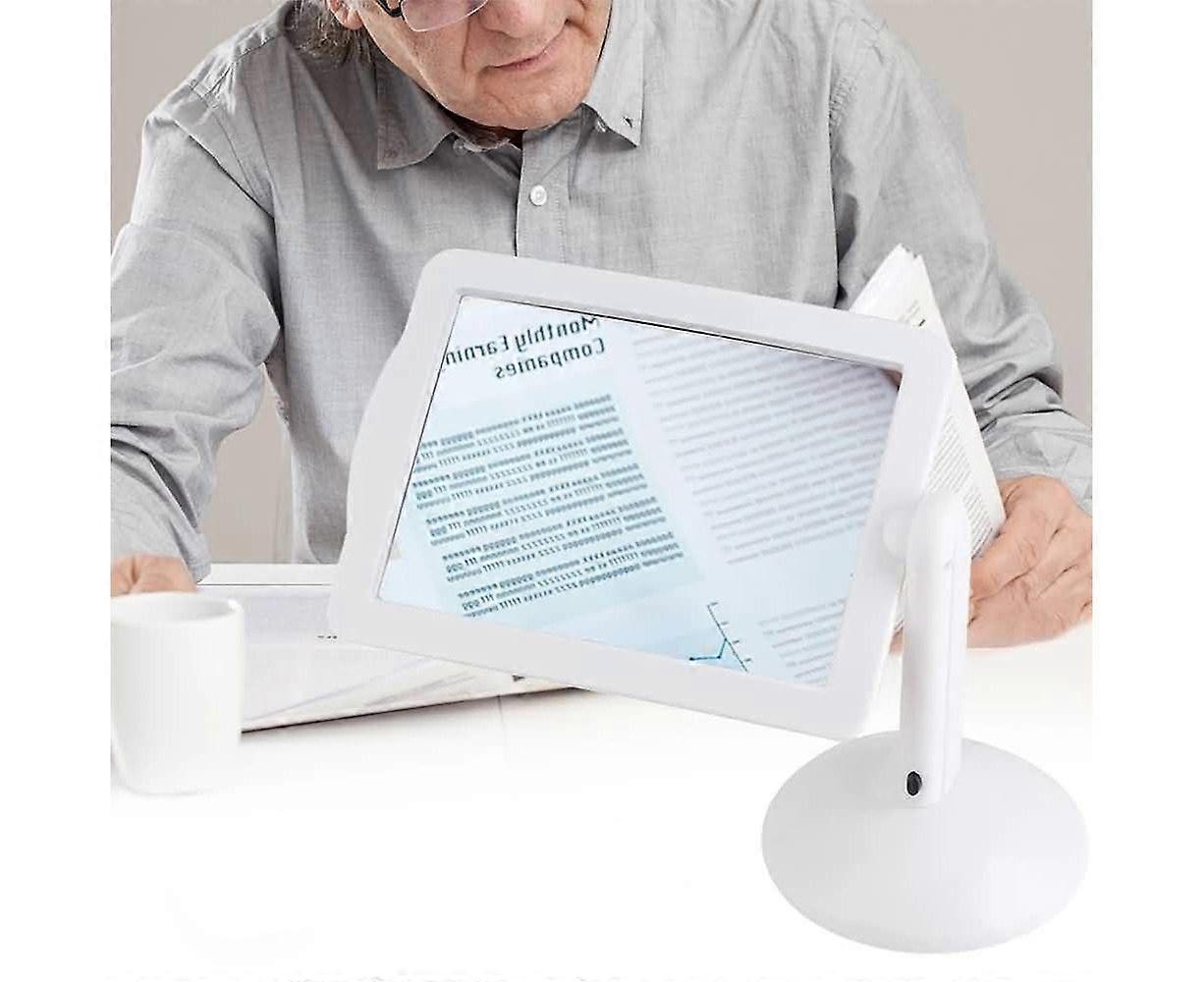 LED Magnifier Lamp with 3X Magnification & 2 Bright LEDs - Adjustable Desk Reading Tool for Easy Viewing