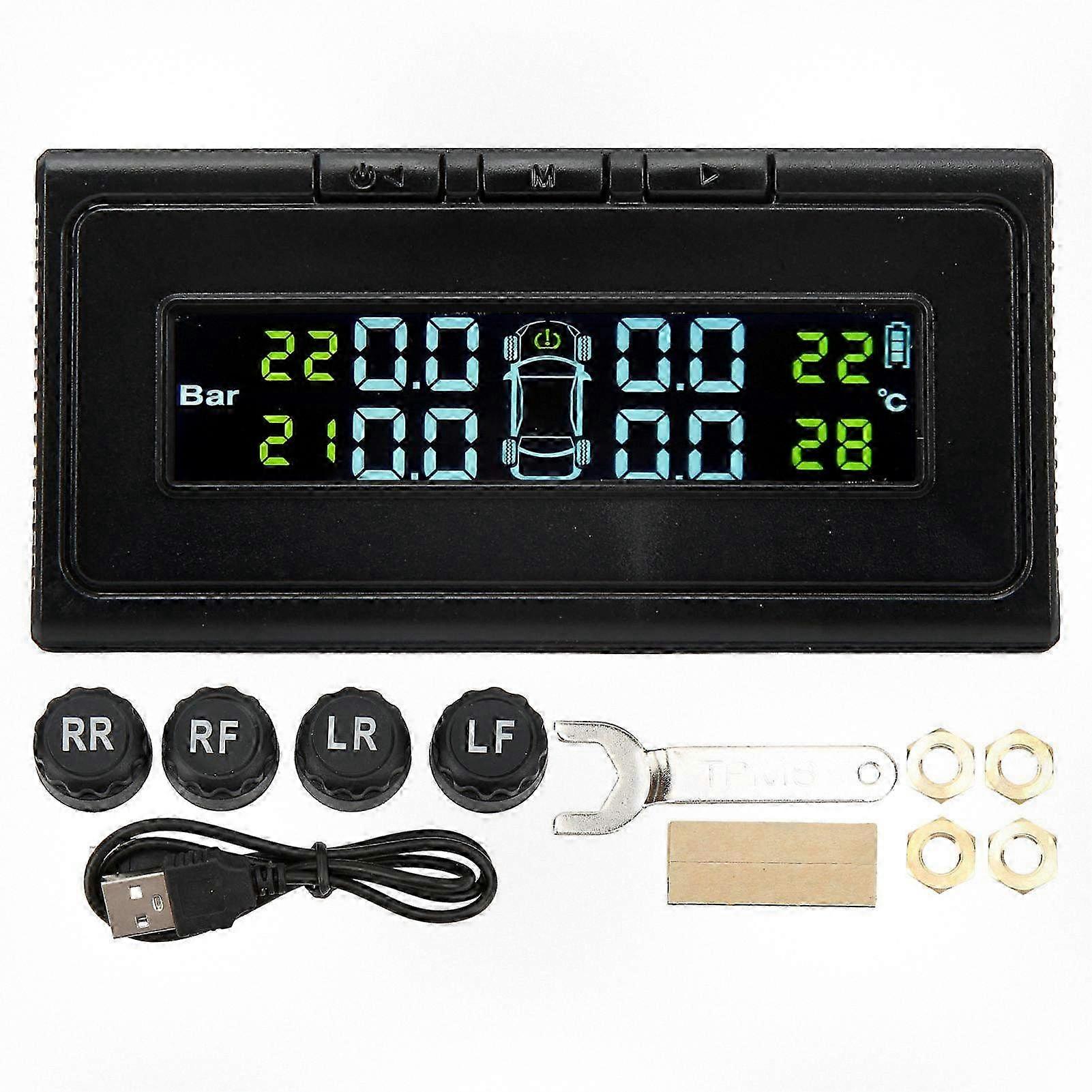 Wireless Tire Pressure Monitoring System with LCD Screen for High Accuracy and Long Battery Life, Stable Signal TPMS Monitor