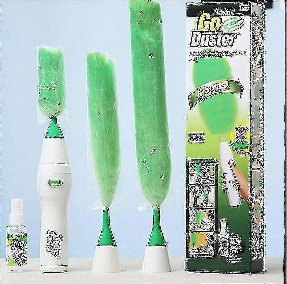 2025 Electric Go Duster Dust Multi Function Motorized Spins Cleaning Tool Feather New
