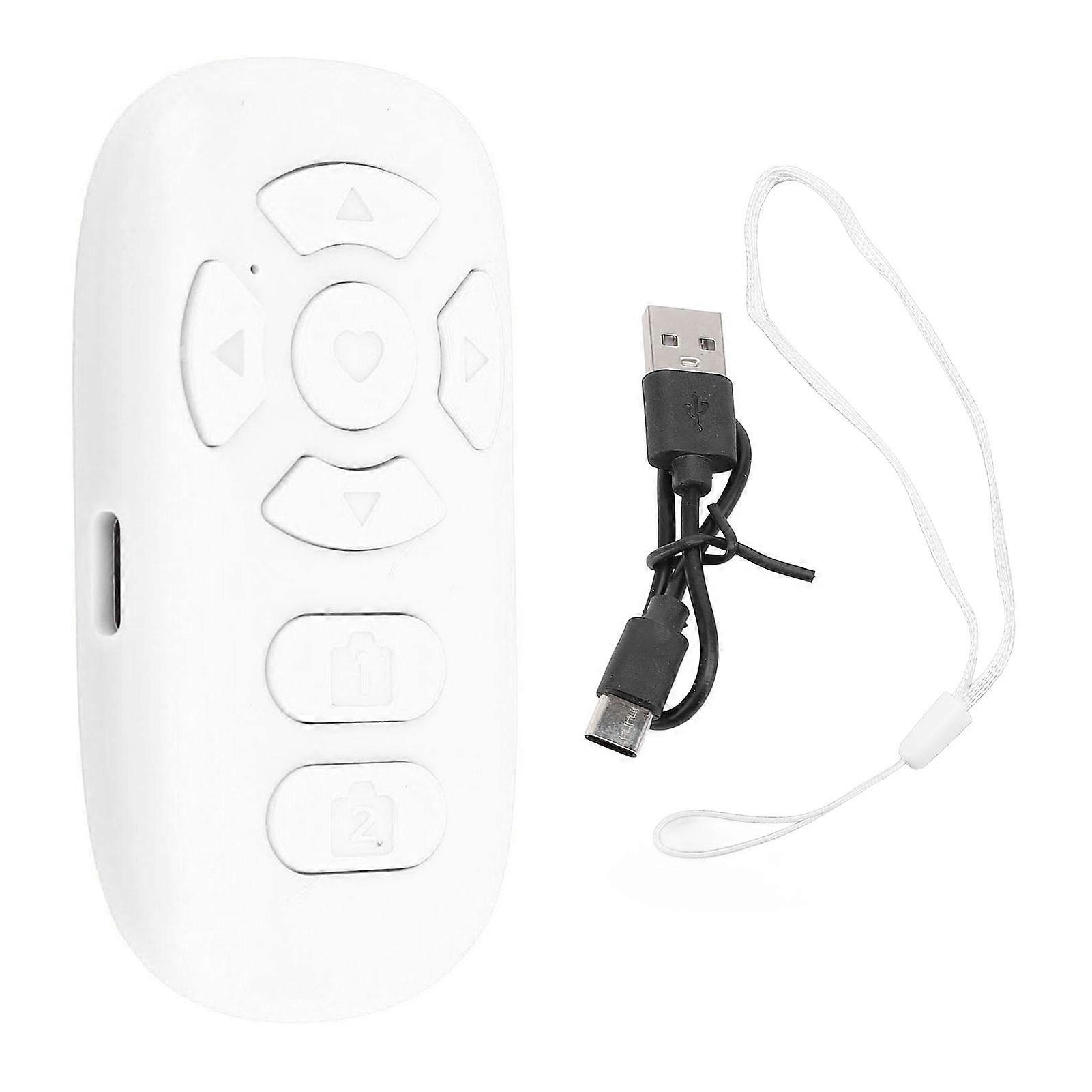Wireless Remote Control Page Turner BT V4.2 Universal Remote Control Scrolling for Android for IOS Smartphones Tablets White