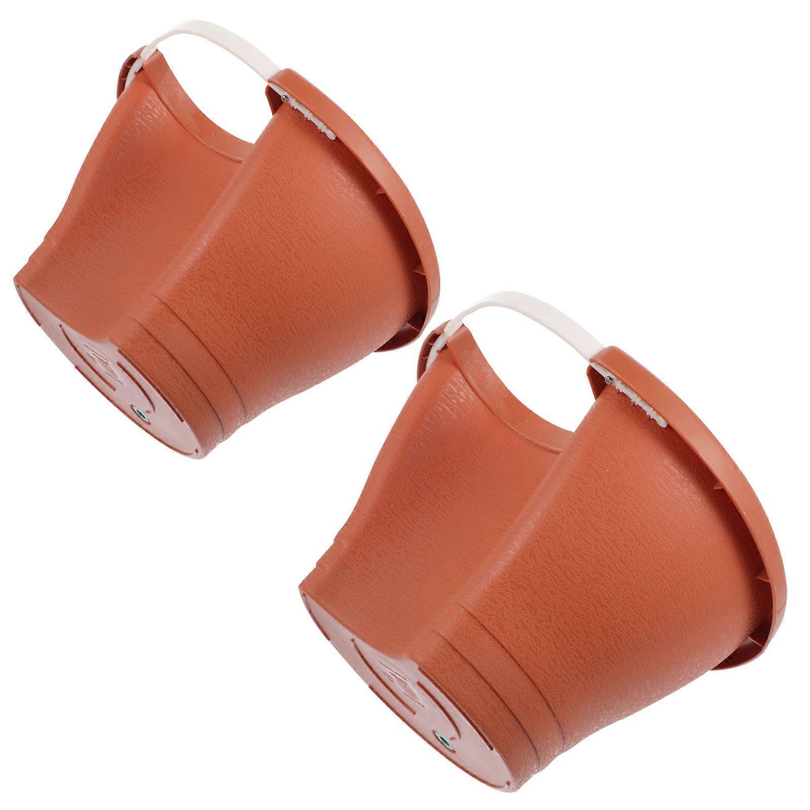 Hanging Flower Pots with Durable PP Material for Decor Brown Color 2 Pcs 6 Inch