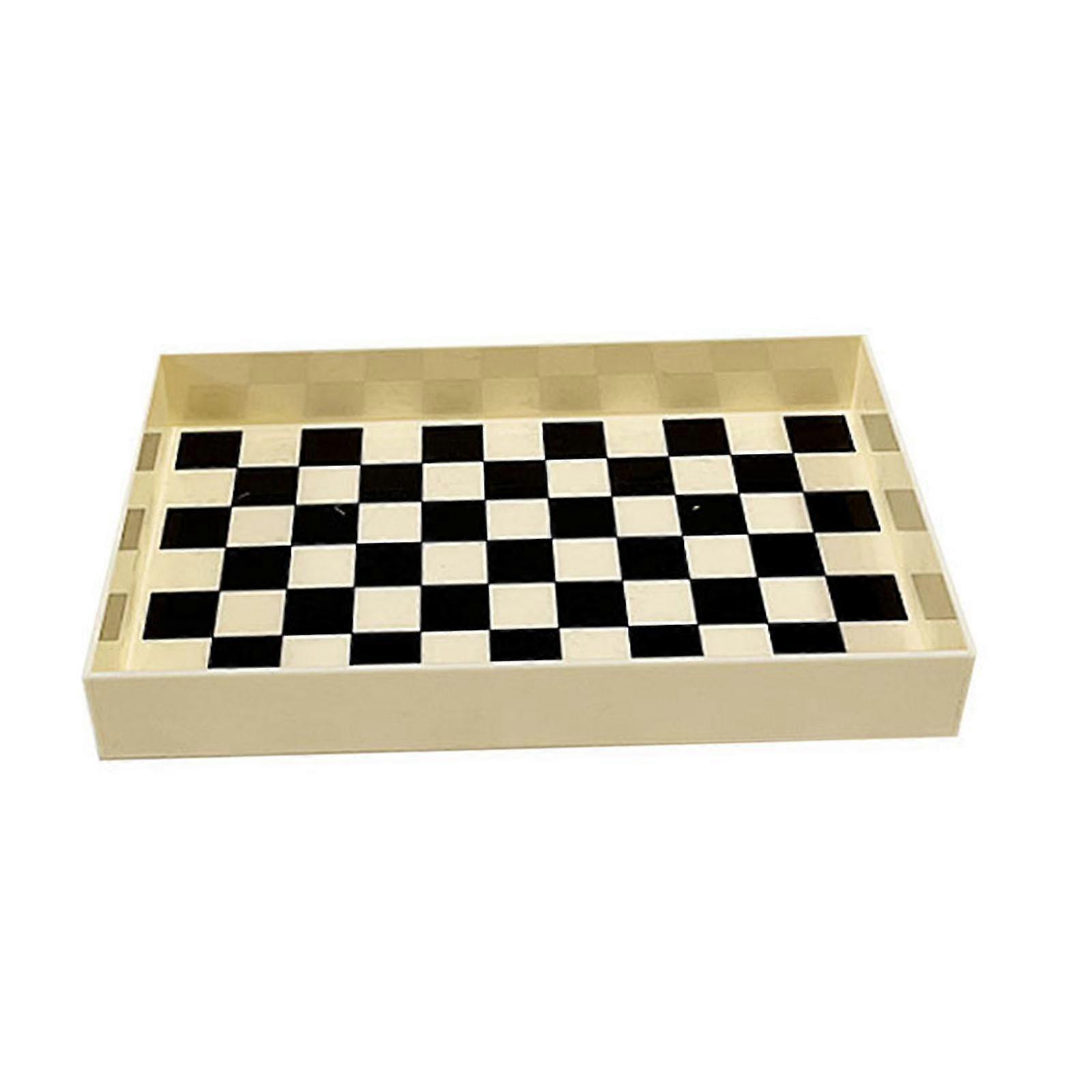 Serving Tray Checkerboard Design Table Storage Tray for Candy Coffee Dessert