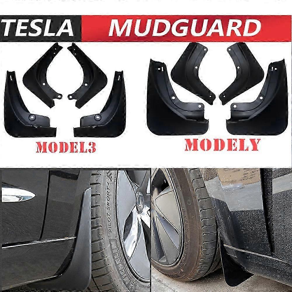 Car Mudguards Mud TPE Flaps Splash Guards Suitable for Certain Brand Model 3 and Model Y 2016-2023 Front and Rear Wheel Fenders with Drillin