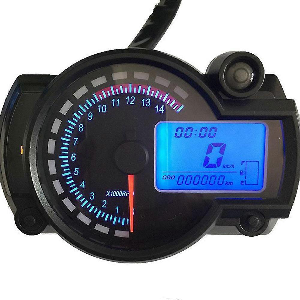 Universal Adjustable Color Backlight LCD Digital Motorcycle Speedometer Odometer Motor Bike Tachometer