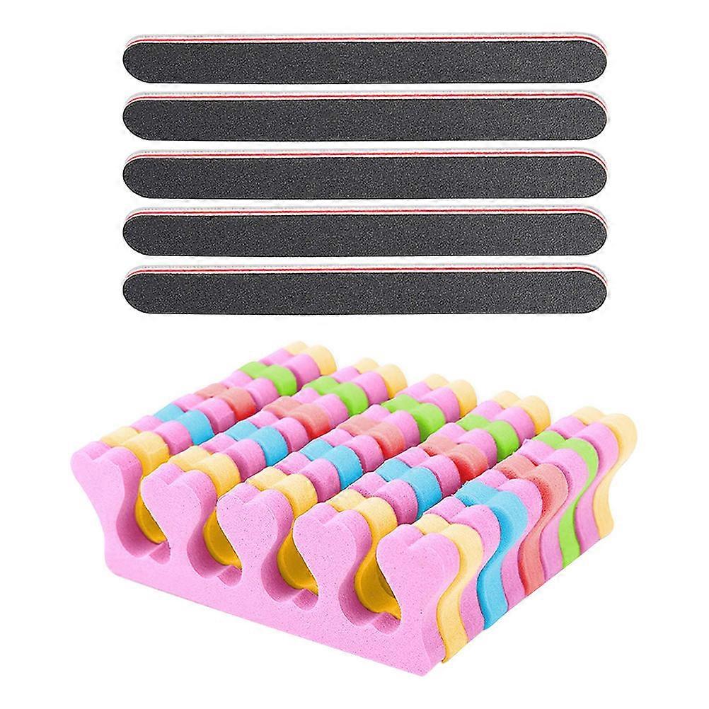 Nail Beauty Divider for Manicure and Toe Nail Art Assorted Color Sponge Flexible and Durable 55Pcs