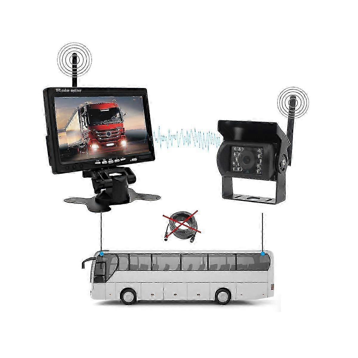 24v 7-inch Car Monitor Reversing Image High-definition Wide-angle Infrared Night Vision Universal