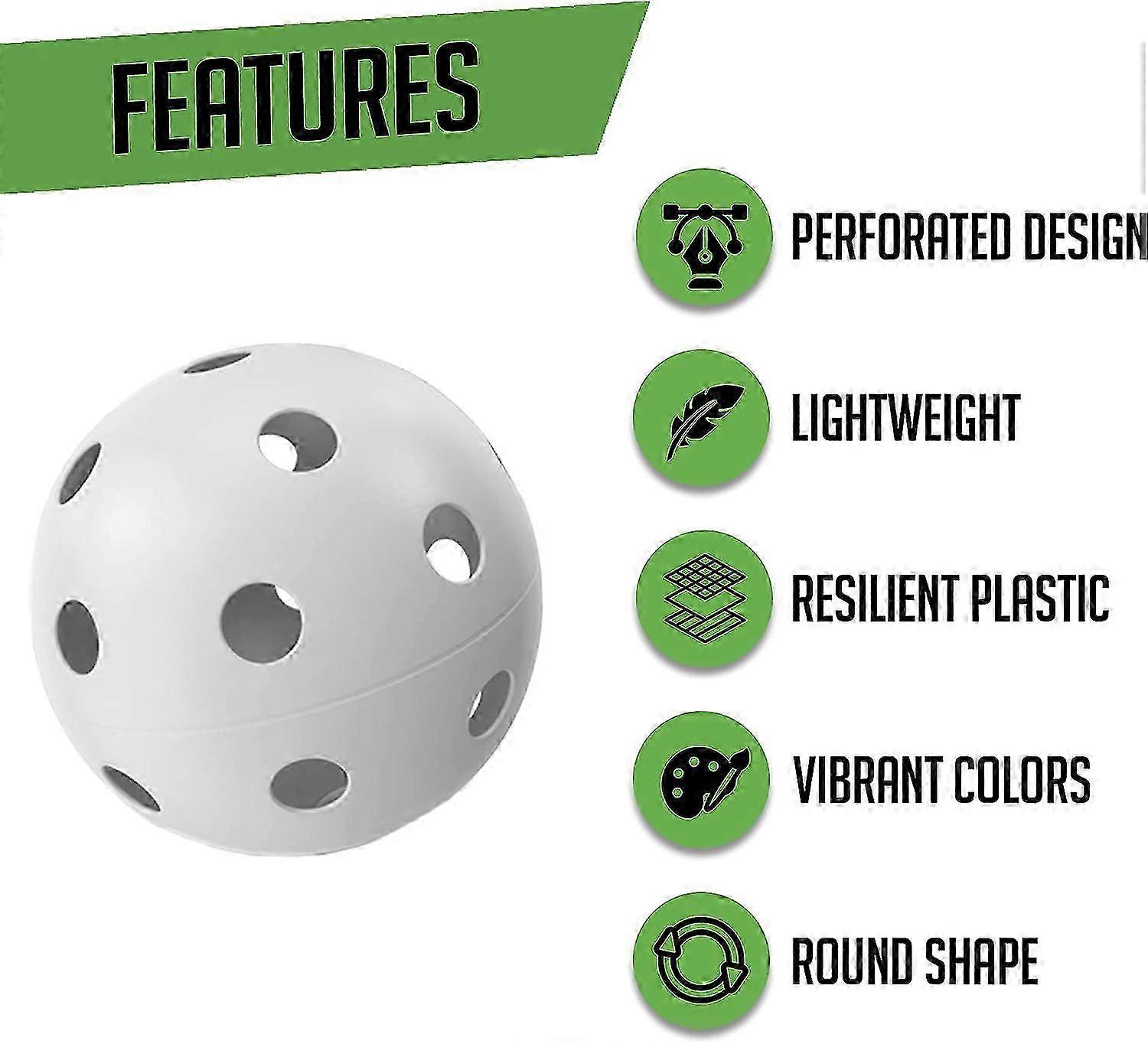 Baseball Practice Balls - 12 Pack Plastic Training Balls for Indoor & Outdoor (White)