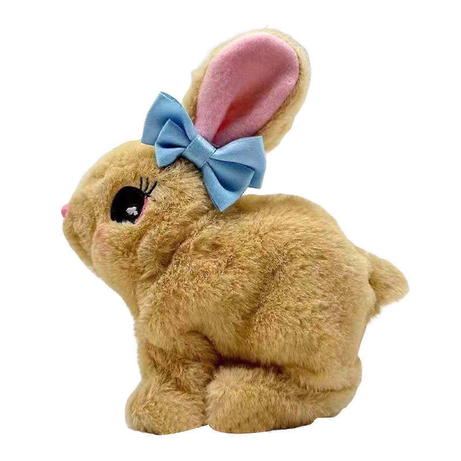 バンビーリアルな話す歩くウサギのおもちゃ、インタラクティブなイースターぬいぐるみロボットウサギ