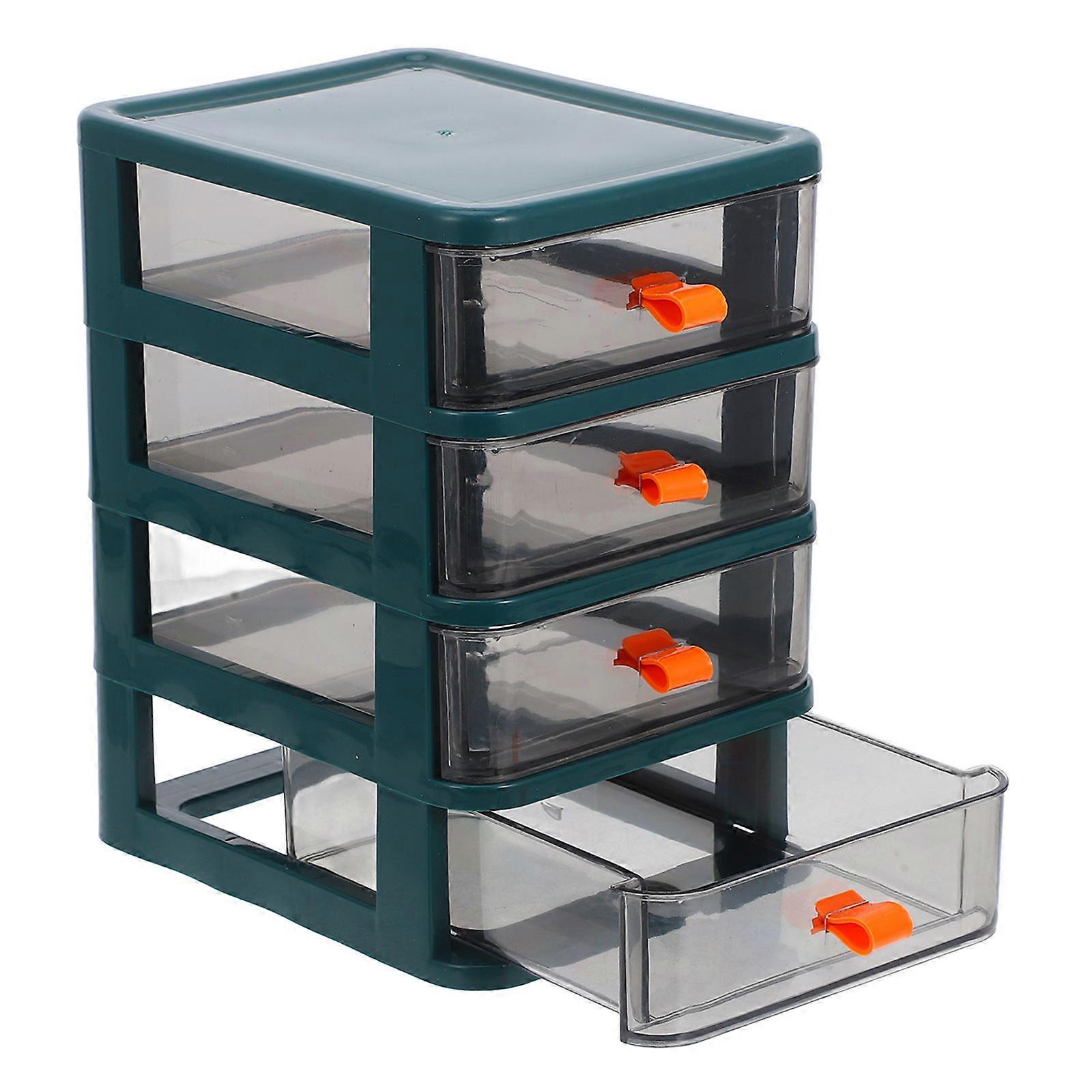 Stackable Storage Bins Plastic Organizer For Workspace Organization Home Office Desk Cleanup Rectangular Shape Green Color 1Set