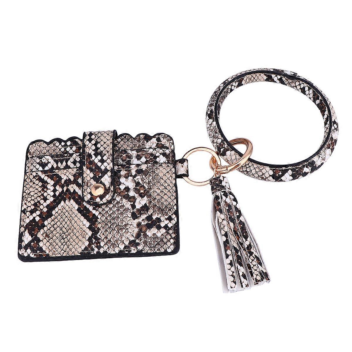 PU Leather Wallet Tassel Handbag Portable For School Receipt Storage 1Pcs