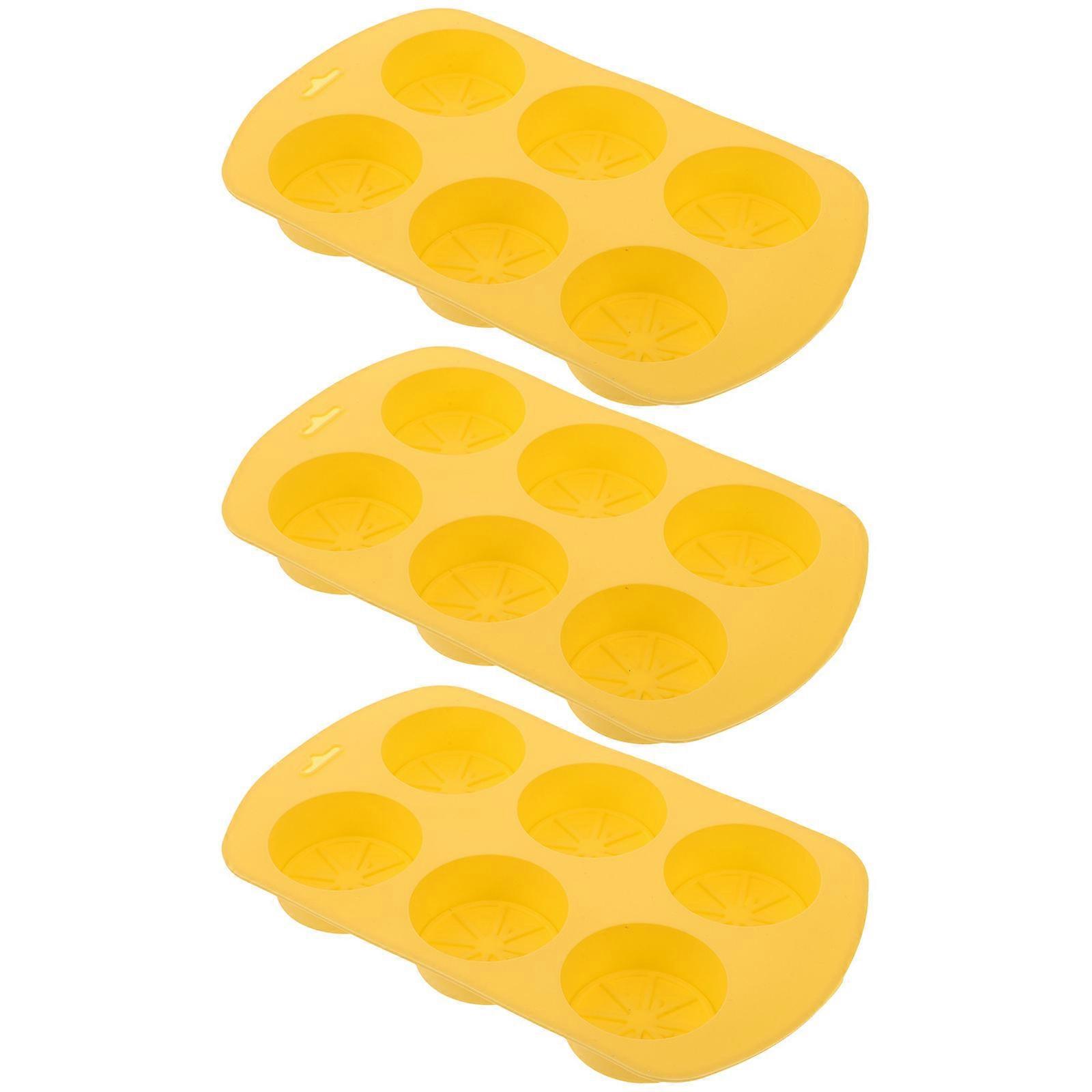 Silicone Moulds For Crafting Lemon Slice Shaped Candle Making Mold Yellow 19.00X11.20X2.20CM Diy Crafts 3Pcs