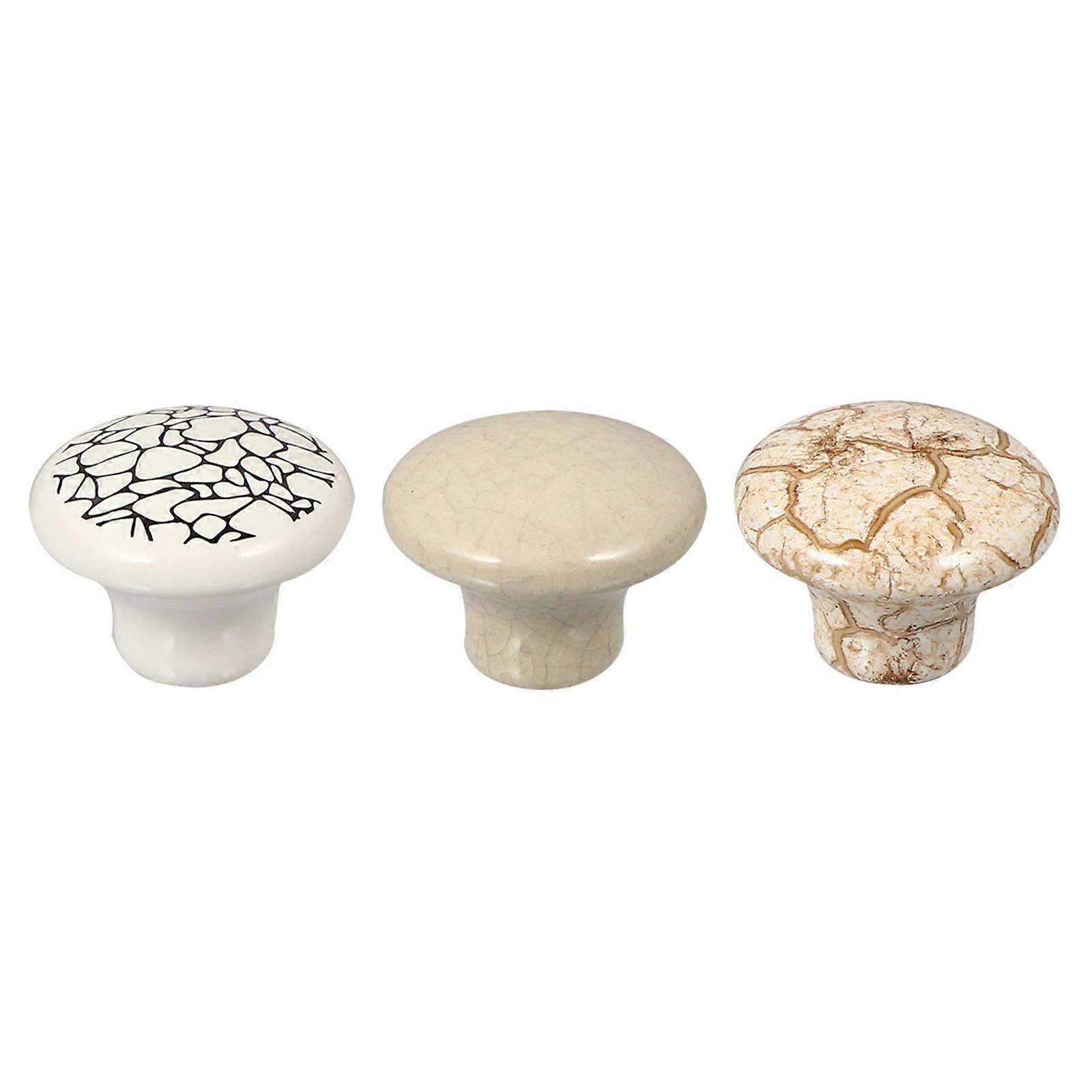 Colored Ceramic Handle Mushrooms Shaped Handles Easy To Push And Pull For Drawer 3Pcs