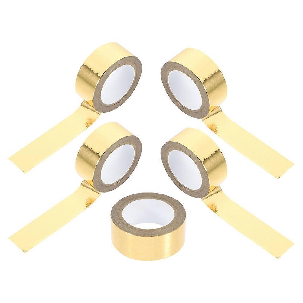 5 Rolls Gold Foil Washi Tape for Scrapbooking, Wrapping, DIY Crafts, Home Decor, Art Projects, and Stationery Use