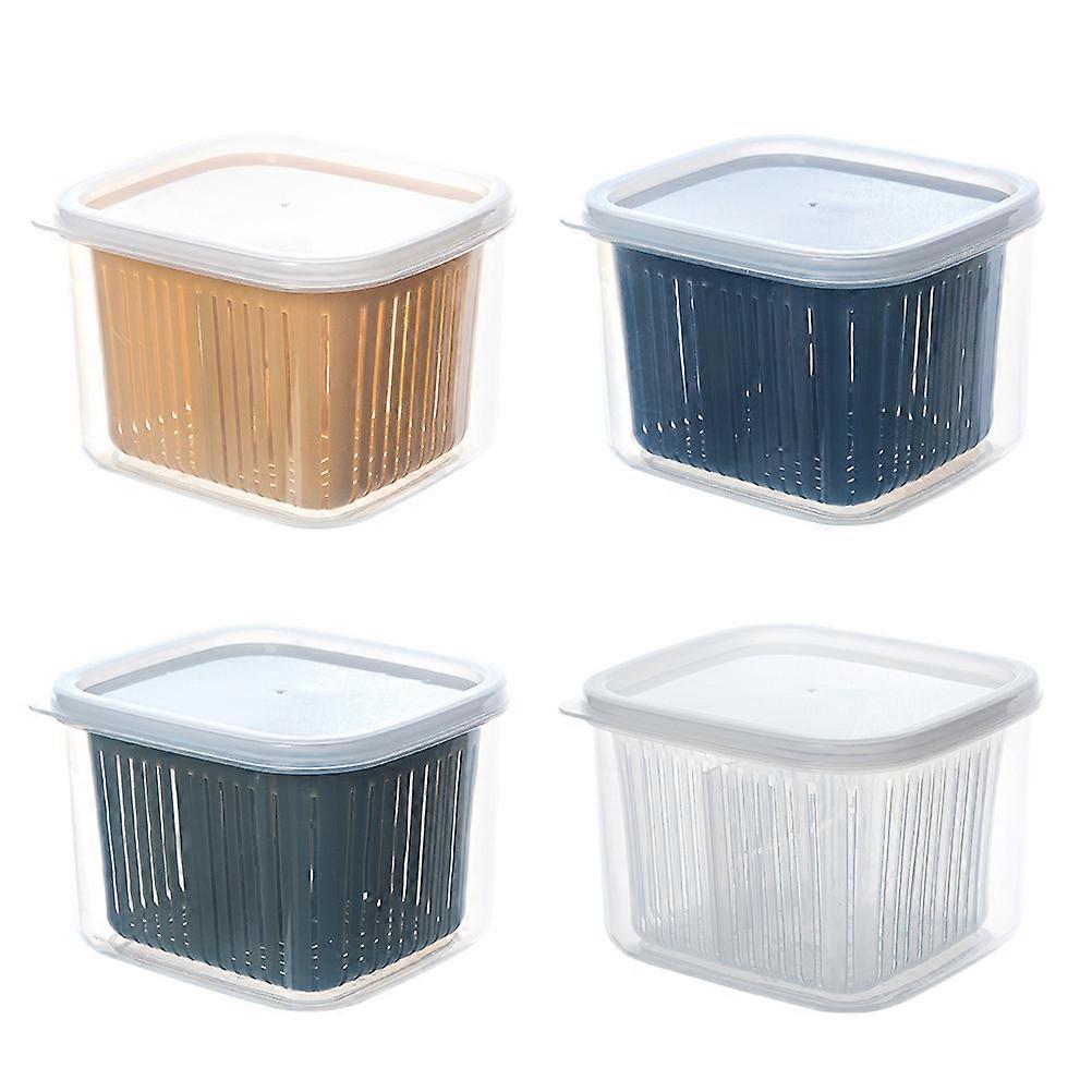Refrigerator Containers Fruit Containers Square Shape Water Repellent Design 12.8x11.5cm 4Set