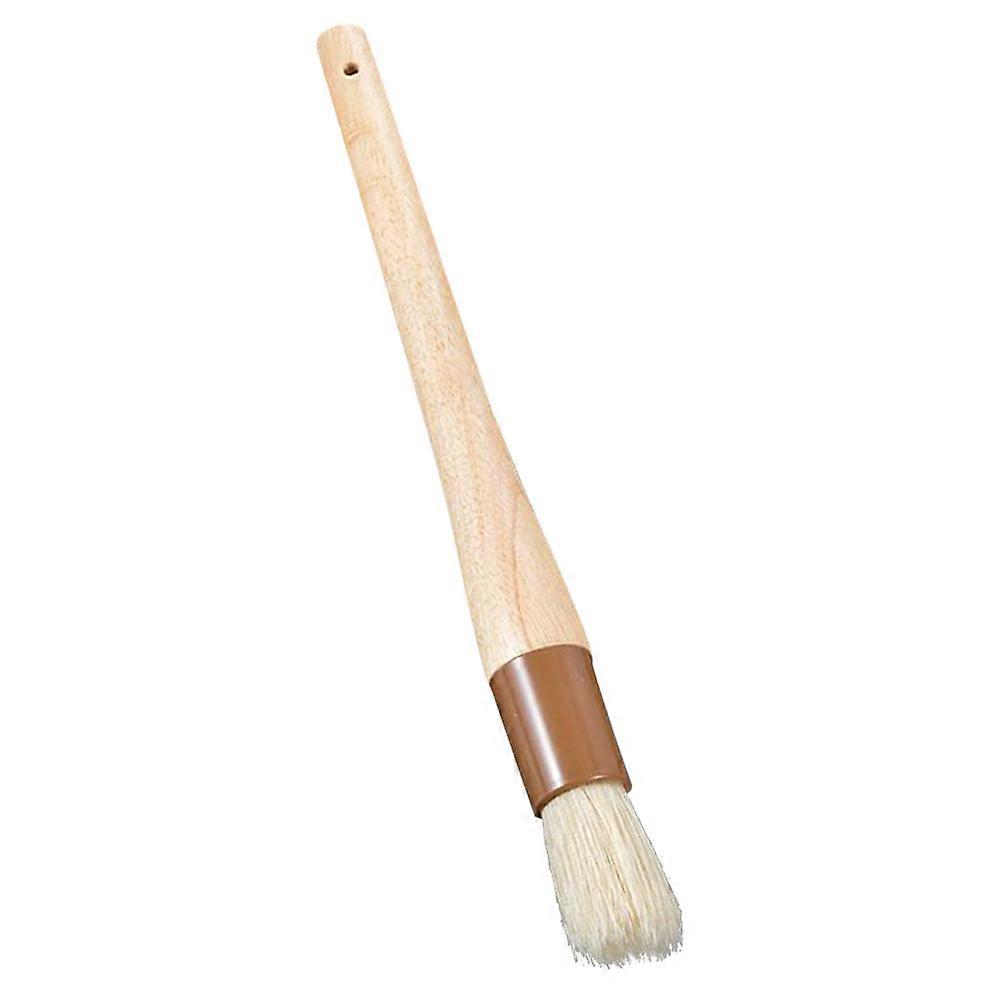 Basting Brushes for Cooking Kitchen Baking Utensil Round Long Wood Handle Wool Barbecue Brush Non-Scratch 31*2.5*2.5cm 1Pack