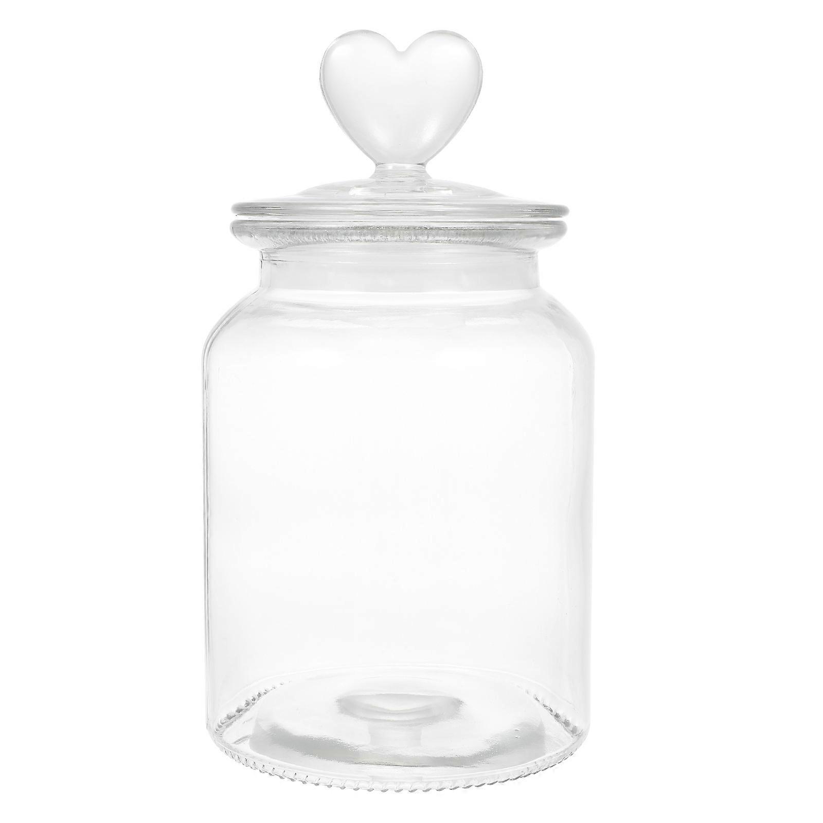 Heart Shaped Glass Honey Jar with Airtight Seal for Storing Candies, Dried Fruits, and Snacks – Transparent Pantry Container