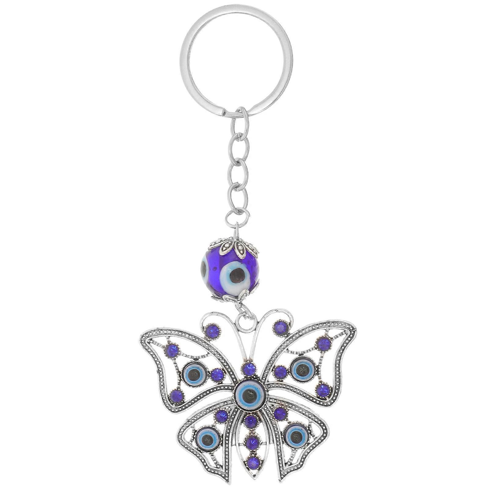 Evil Eye Keyring Butterfly Keychain Warmth Symbol Intricate Design Everyday Life Multi Color 1Set