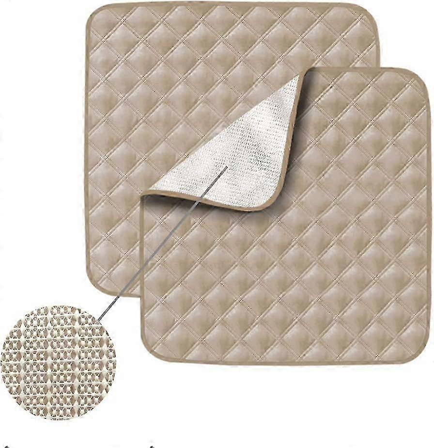 2er-Pack Ultra waschbares Sitzpolster (21x 22 Zoll) für Inkontinenz - Senioren, Erwachsene, Kinder oder Haustiere Unterlage Schutz (beige)-Yogo