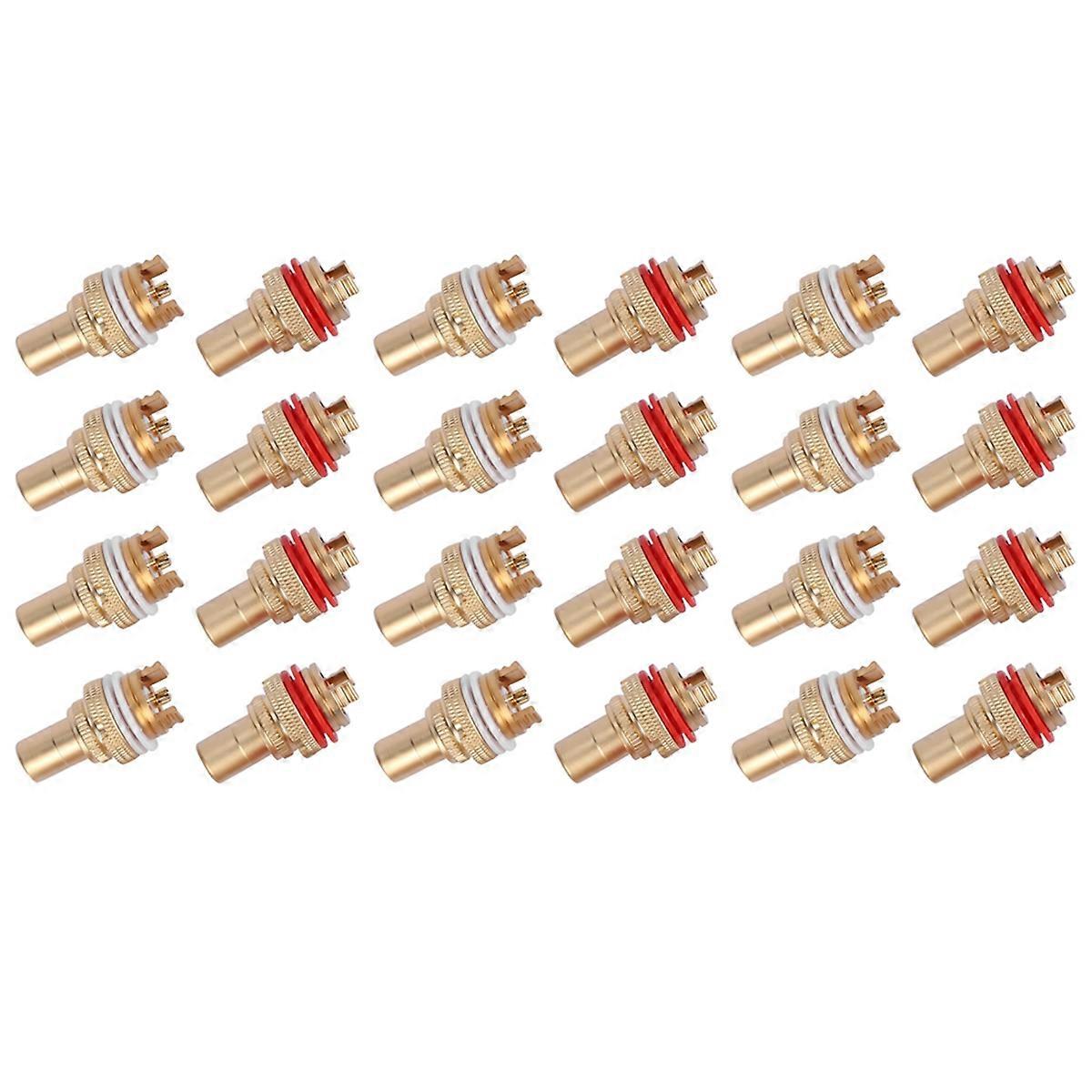 8pcs Red+White Female Socket Copper Plug Amp HiFi