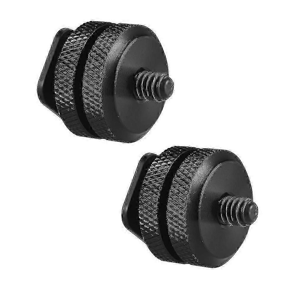 2pcs Camera Hot Shoe Mount To 1/4"-20 Tripod Screw Adapter Flash Shoe Mount For Dslr Camera Rig