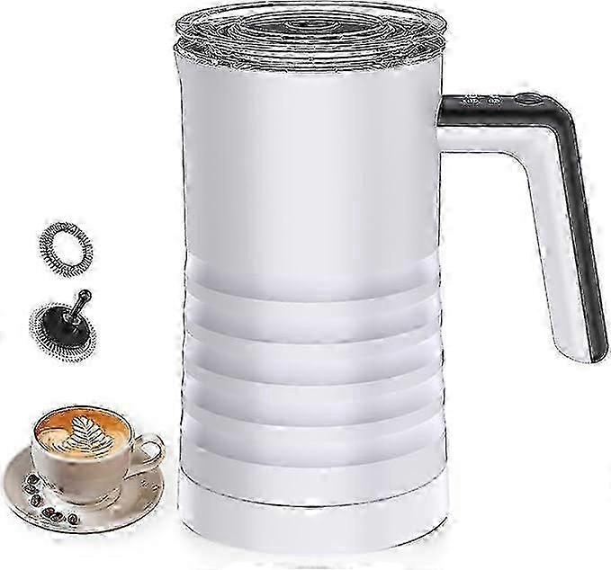 4-in-1 Elektrischer Milchaufschäumer & Dampfgarer, 400W Autowärmer, 580ml Edelstahl für Kaffee - Weiß