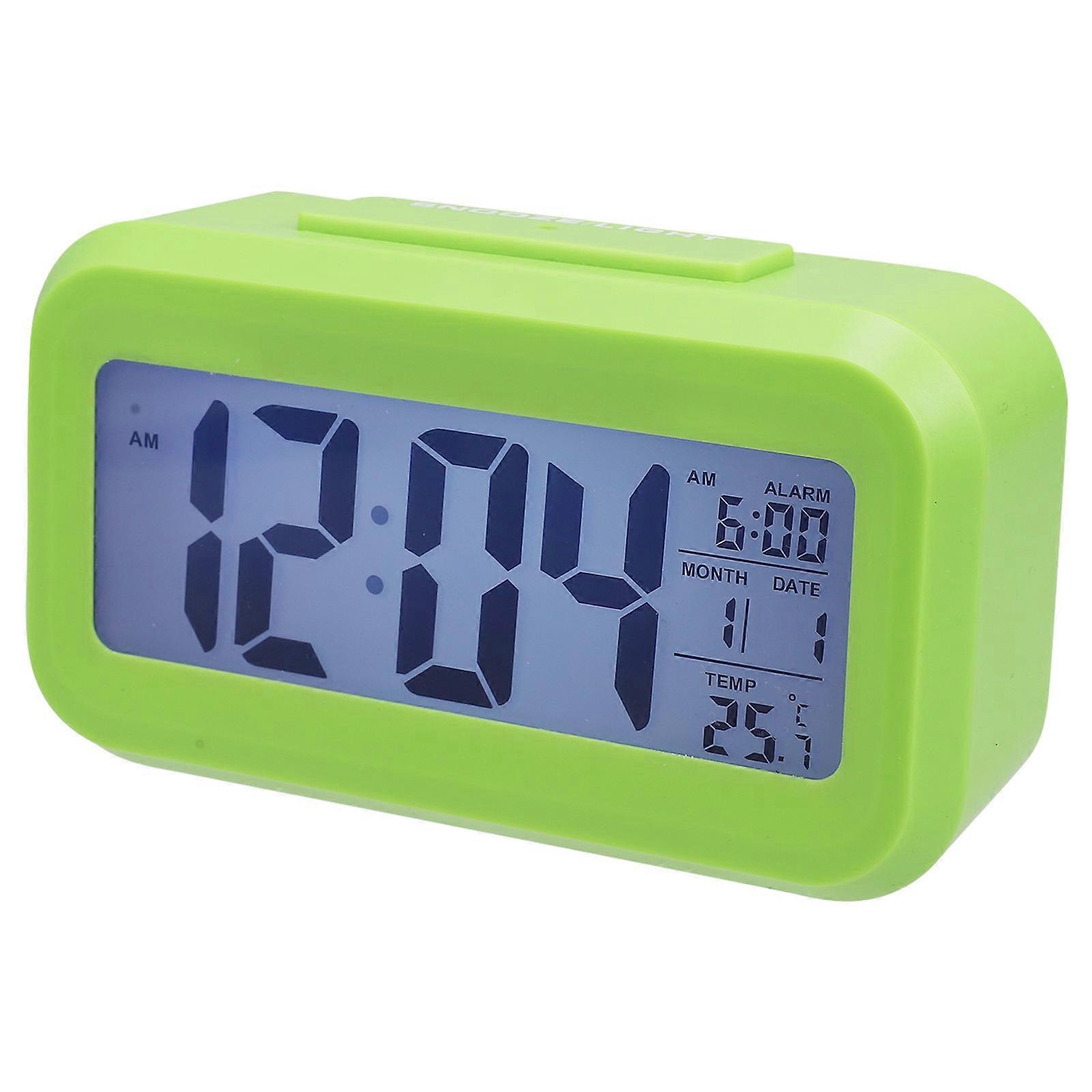 Digital Alarm Clock Set Home Use Green 12.7X7X4.2CM Temperature Display 1Set