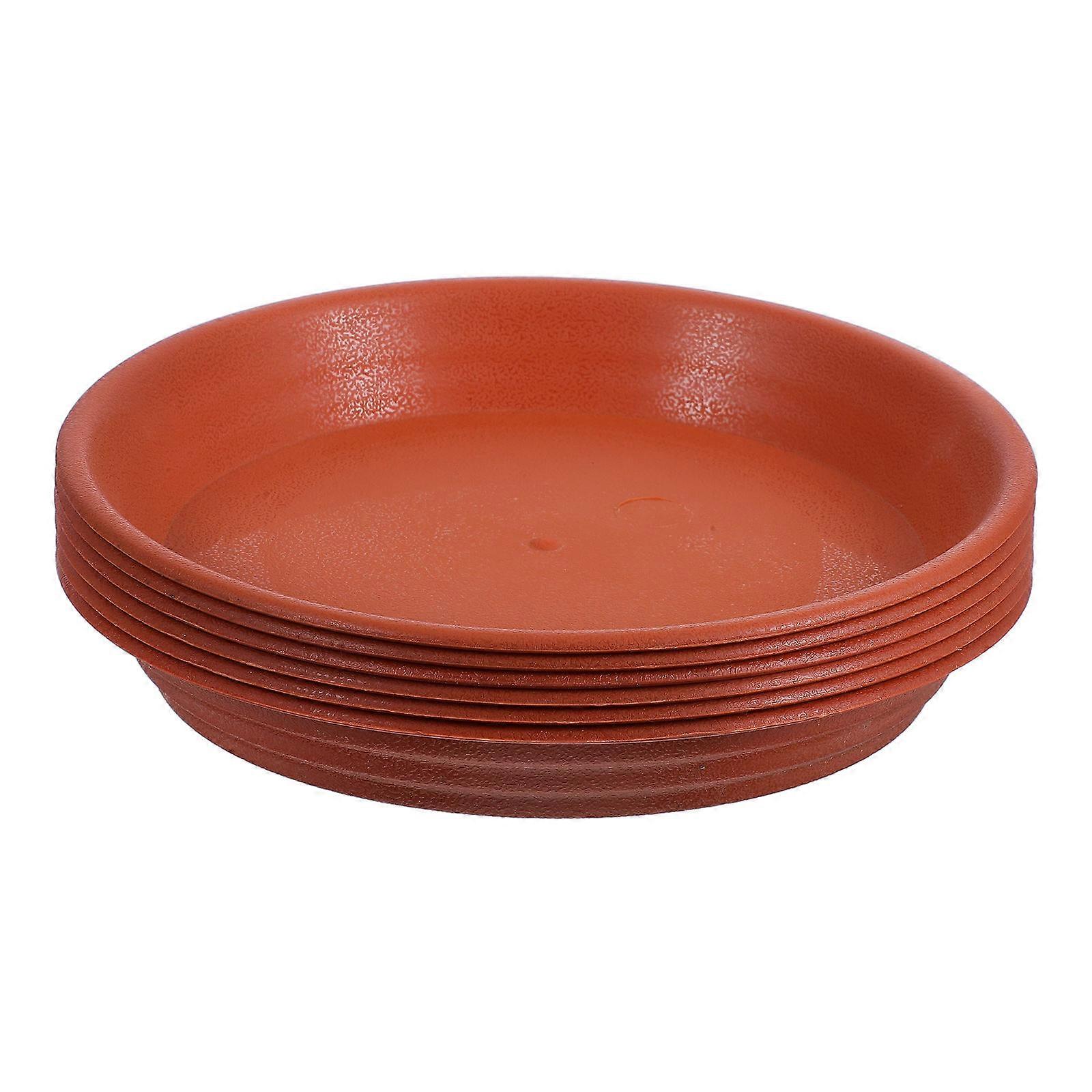 Planter Saucer PP Plastic Round Water Tray Outdoor Plant Use Outer Diameter 19 cm 6Pcs
