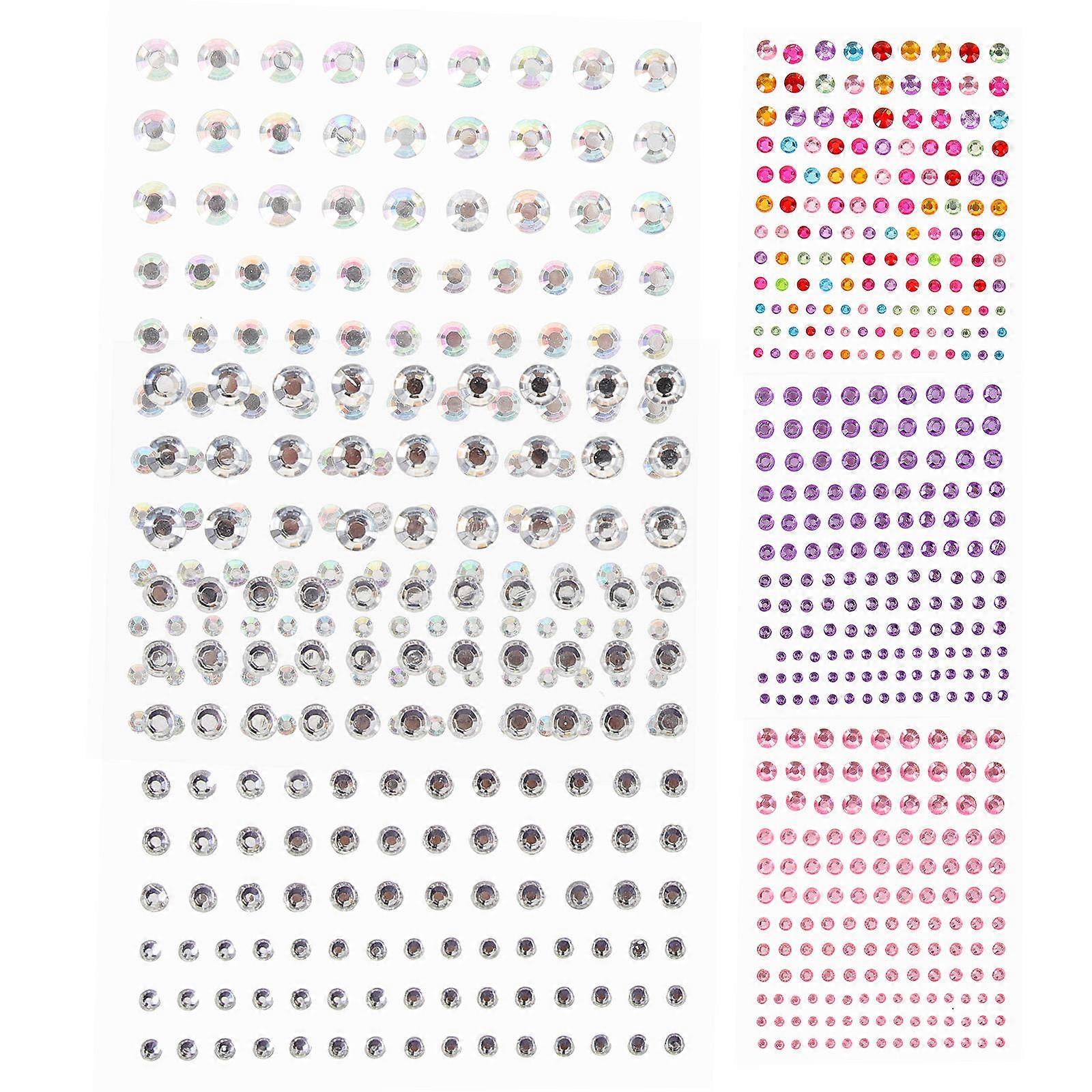 Adhesive Jewels For Crafts Decorative Gems Stickers Purple present Decoration Family 5 Sheets
