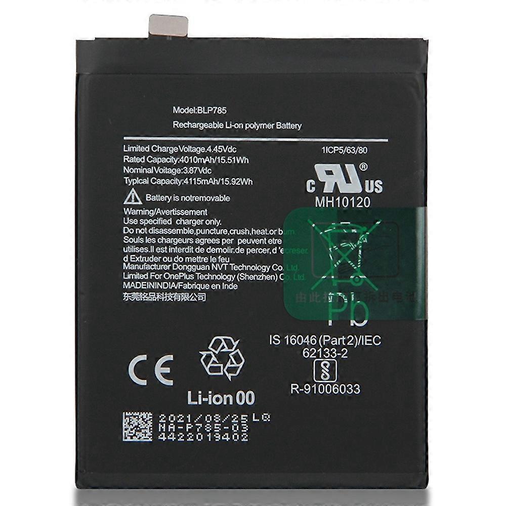 For OnePlus Nord AC2001/AC2003 3.87V 4010mAh Rechargeable Li ion Polymer Battery Assembly (Encode: B