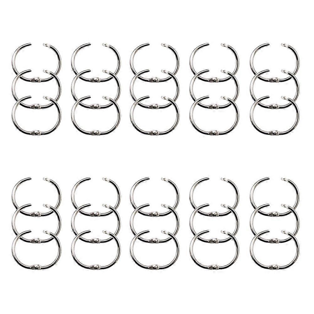30 Pack Book Binder Rings Office Metal Loose Leaf Ring Key Ring-38Mm