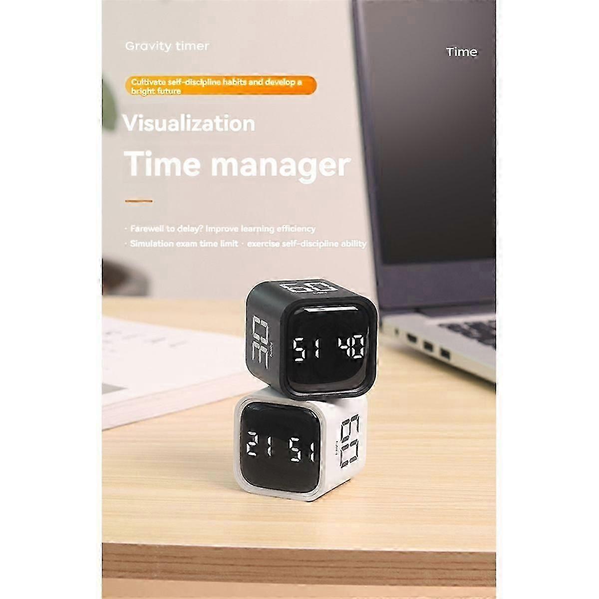 Flip Sensor Cube Countdown&Countup 5/10/30/60min&Custom Timing for Work Learning Kitchen Cooking