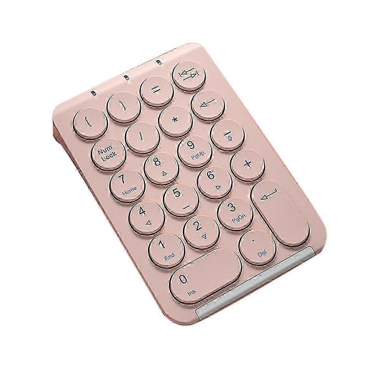 Wireless Bluetooth Numeric Keypad with Round Keycaps, 22 Keys Rechargeable Number Pad for Compatible Devices