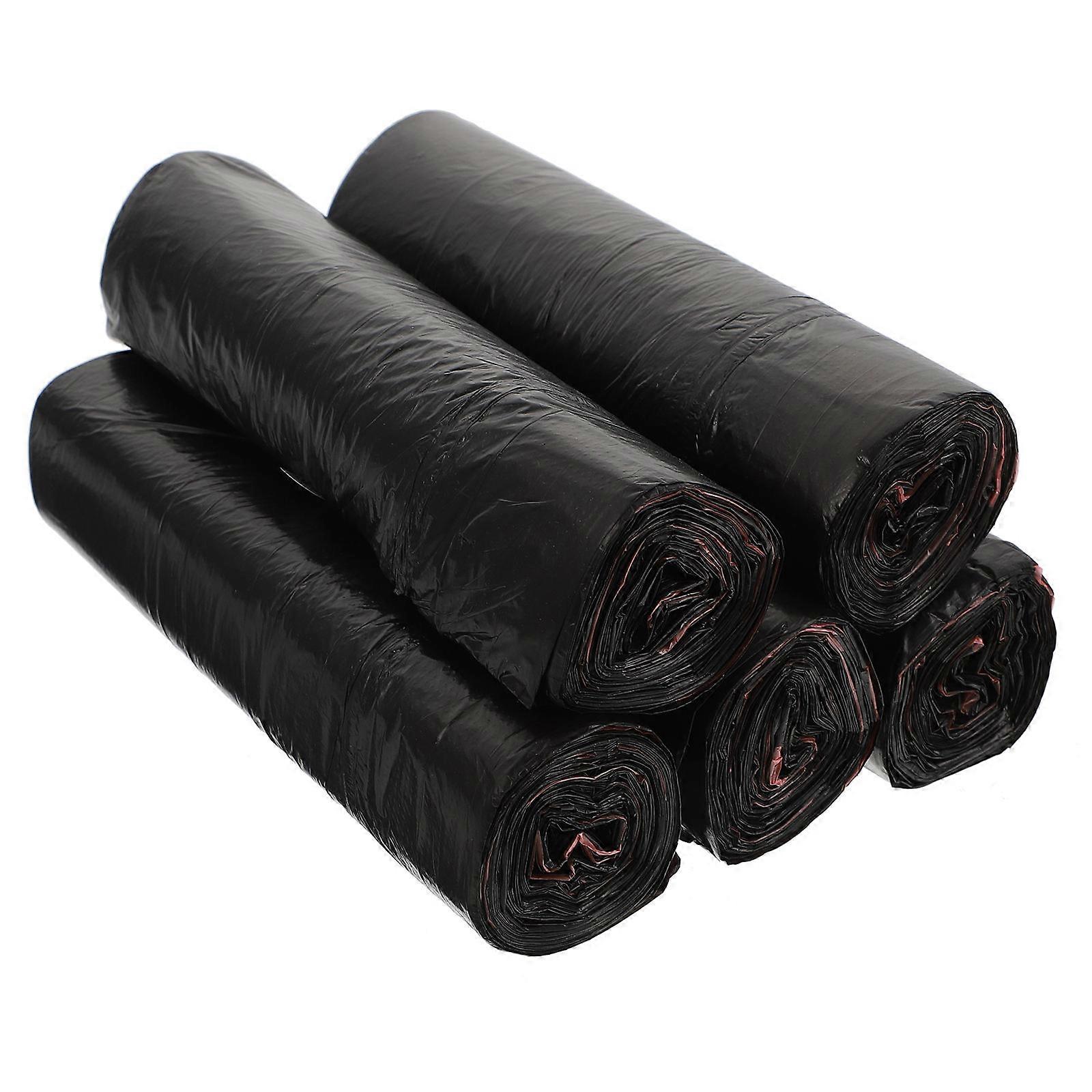 Black Plastic Trash Bags with Drawstring Design for Storage Use in Kitchen and Home 75pcs