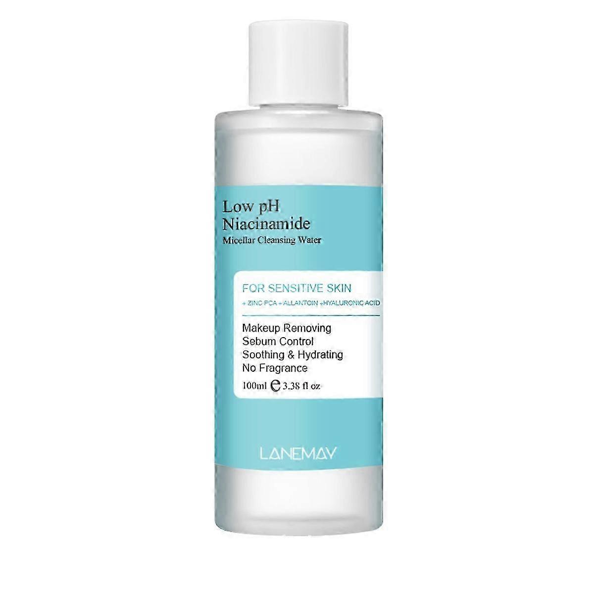 Low pH Niacinamide Micellar Cleansing Water Daily Mild Facial Cleansing Wash for Sensitive Skin, Seb